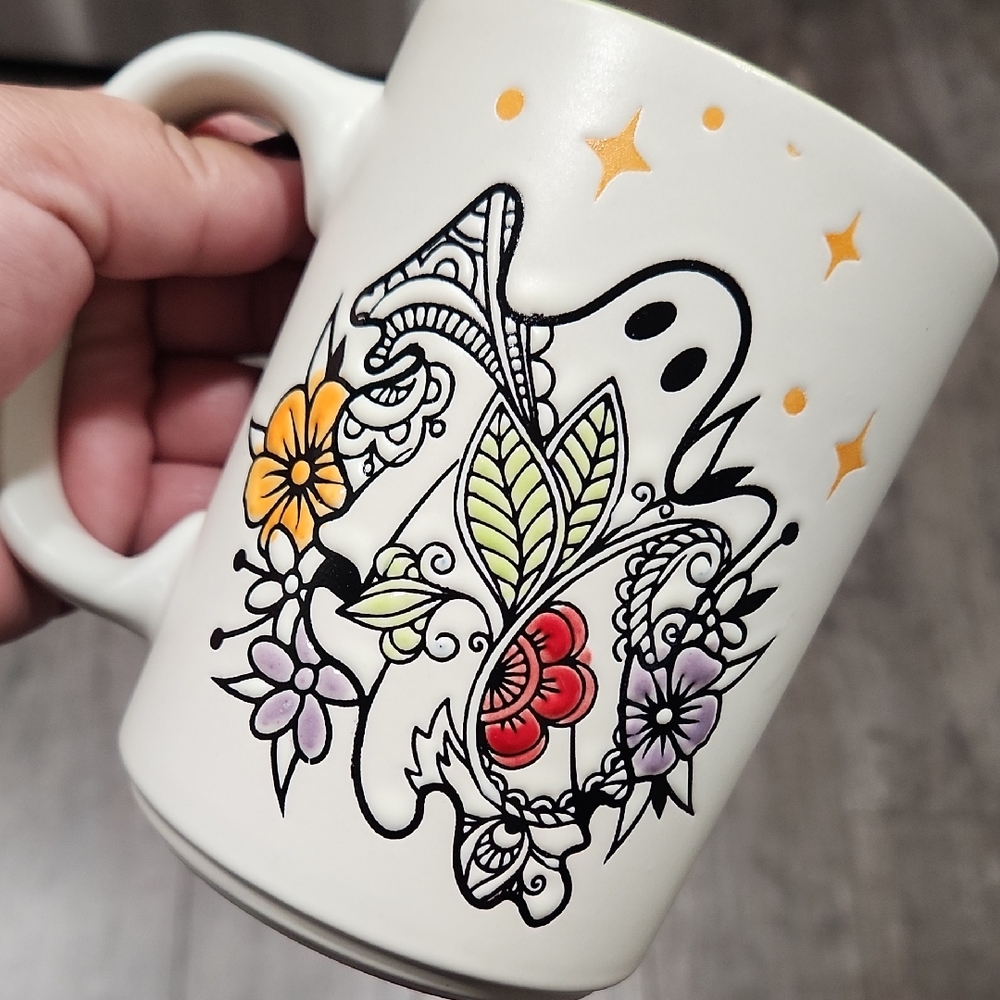 Halloween Ghost Floral  Mug